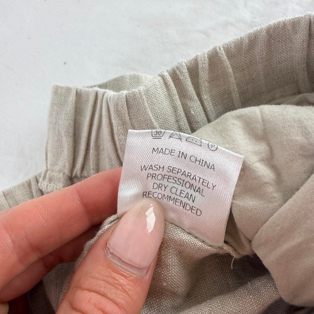 Bound Linen Pull On Tapered Pants Mens L Lightweight Old Money Beachy Coastal - Picture 7 of 8
